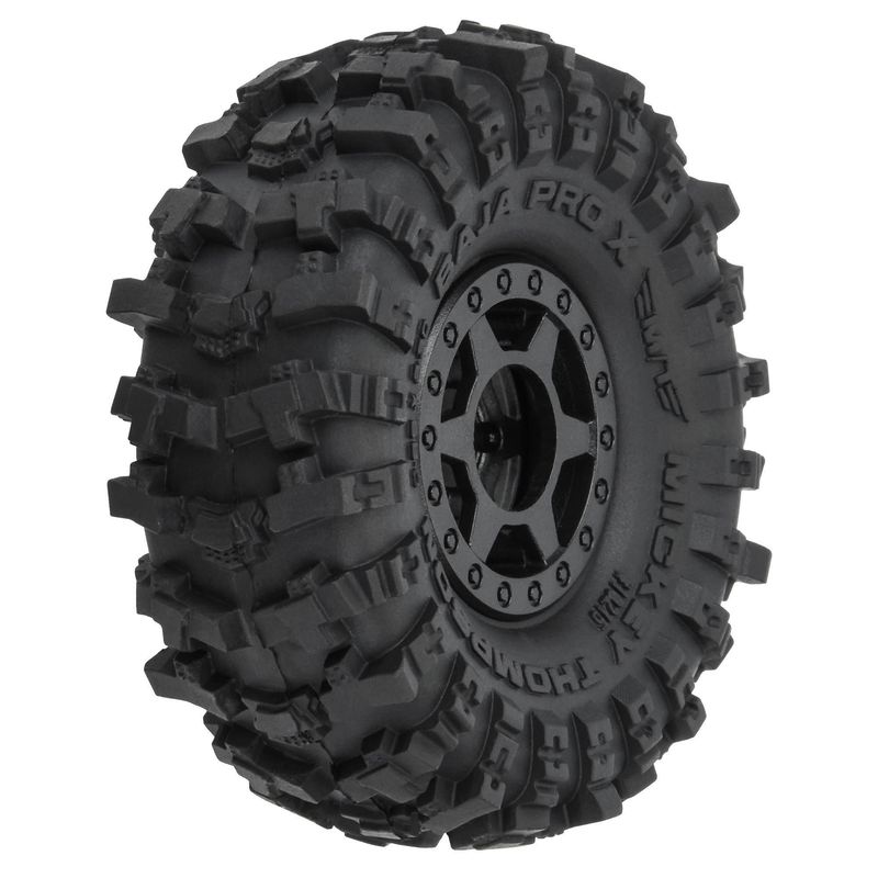 #10215-10 Pro-Line 1/24 Mickey Thompson Baja Pro X F/R 1.0" MTD 7mm Black Holcomb (4)