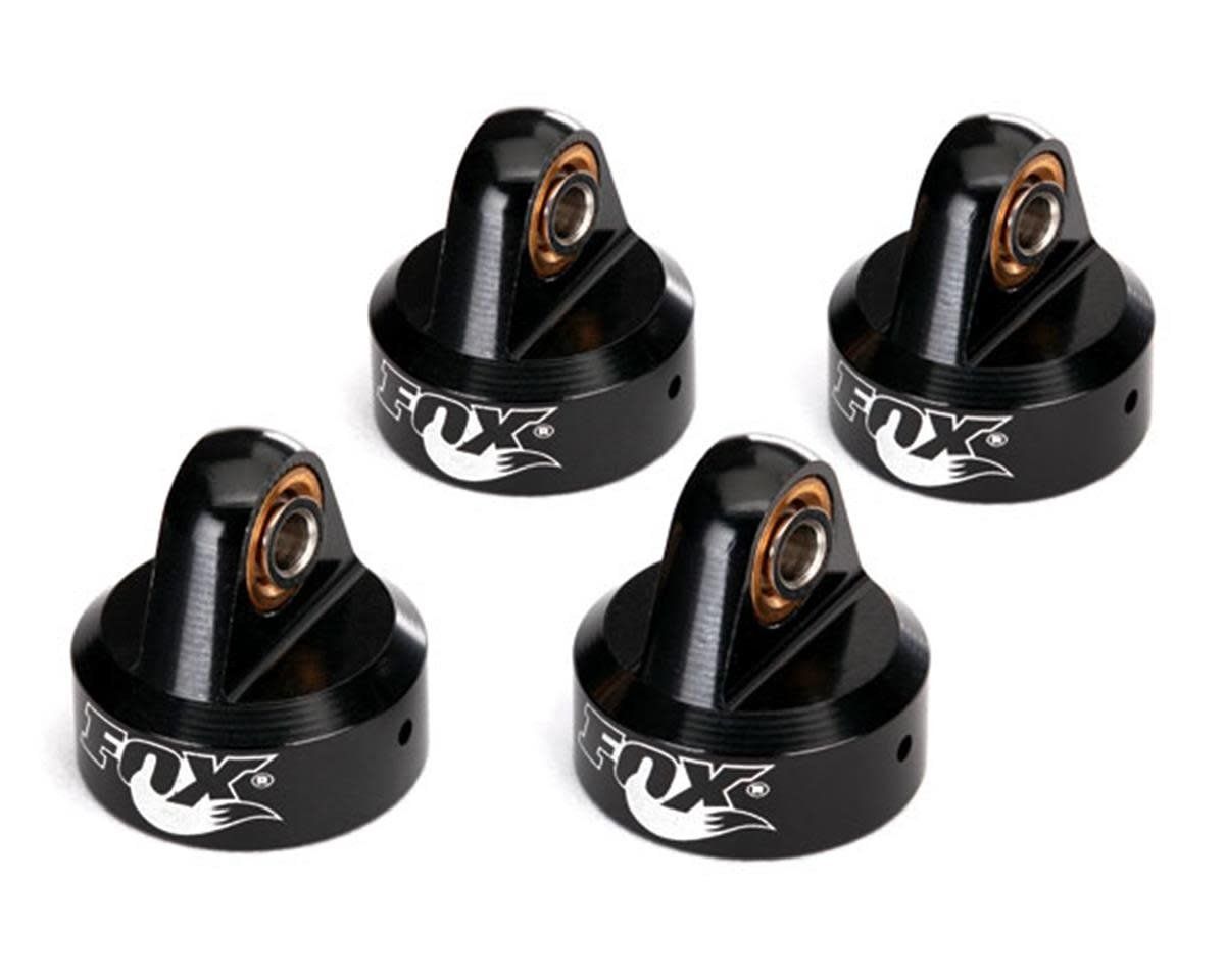 #8456 Traxxas Unlimited Desert Racer Aluminum "Fox" Shock Caps (Black) (4)