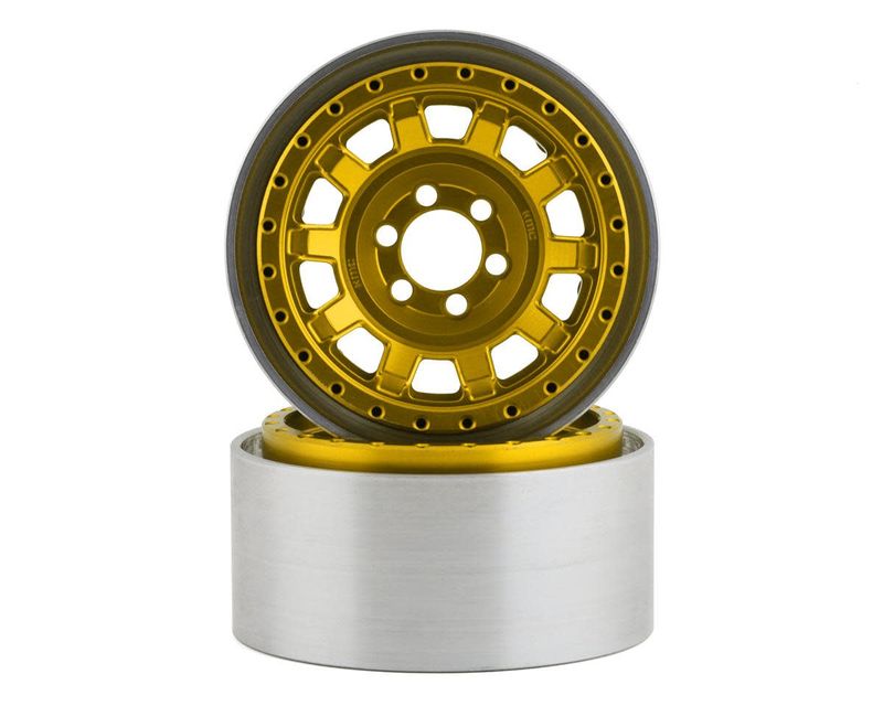 #VPS08708 Vanquish Products KMC KM236 Tank 2.2" Beadlock Crawler Wheels (Gold) (2)