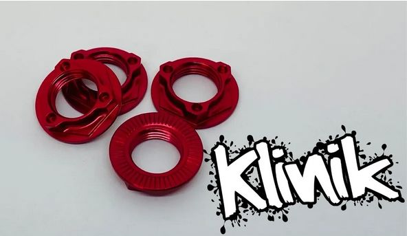 Klinik RC Lightweight Locking 1/8 Wheel Nuts (4) (Red) #KRC-8NUTSR