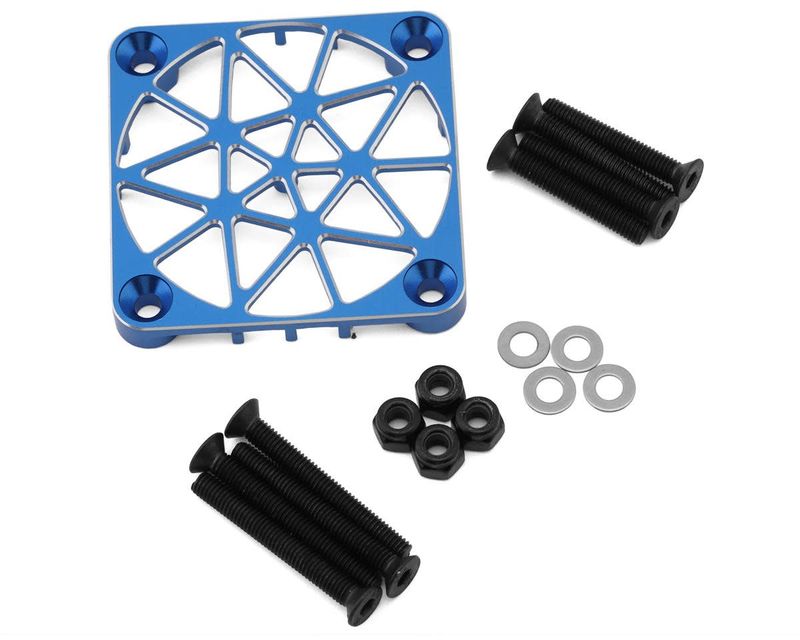 LRP WorksTeam Aluminum Fan Safety Mesh Guard (40mm) (Blue) #501981