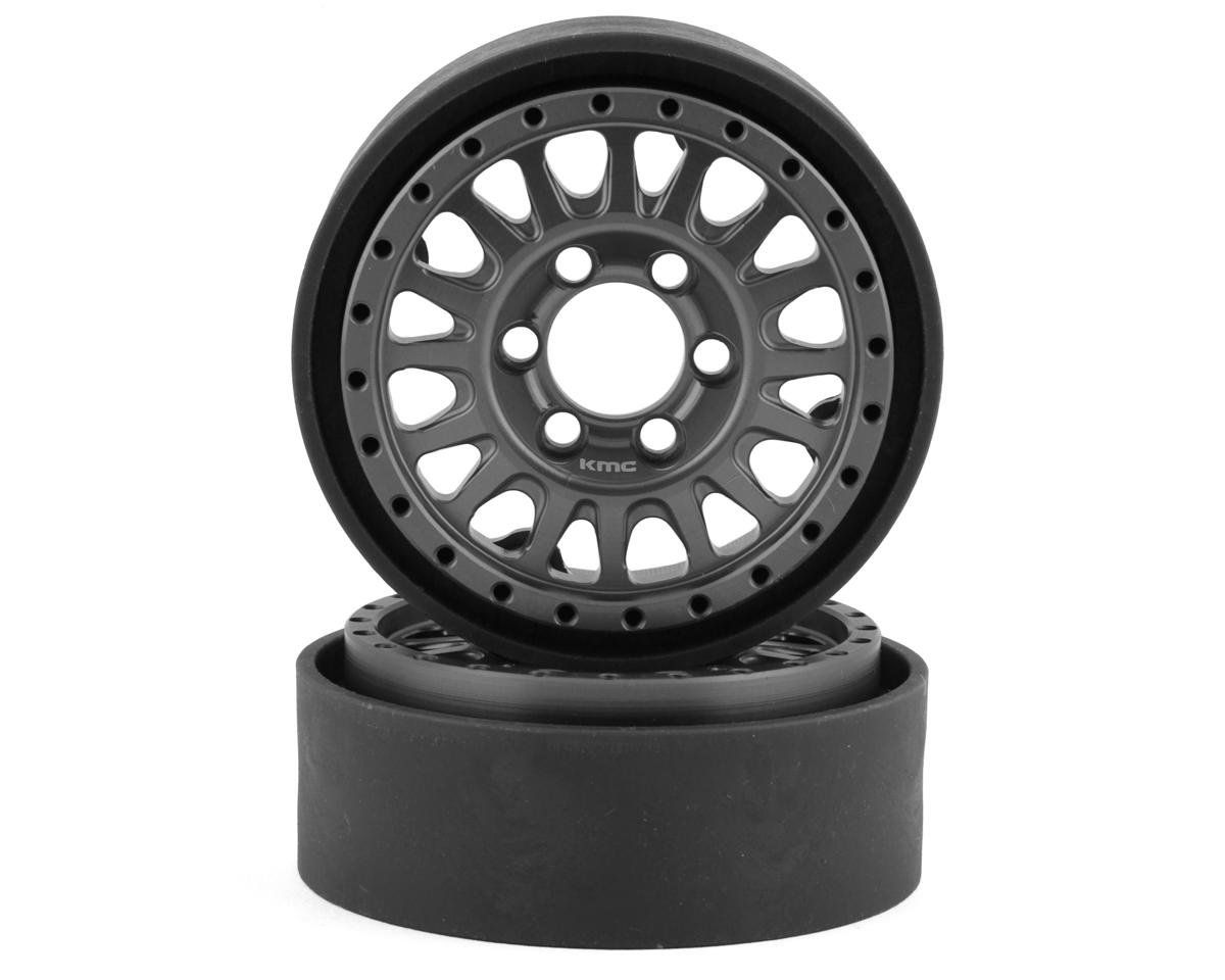 #VPS07803 Vanquish Products KMC KM445 Impact 1.9" Beadlock Crawler Wheels (Grey) (2)
