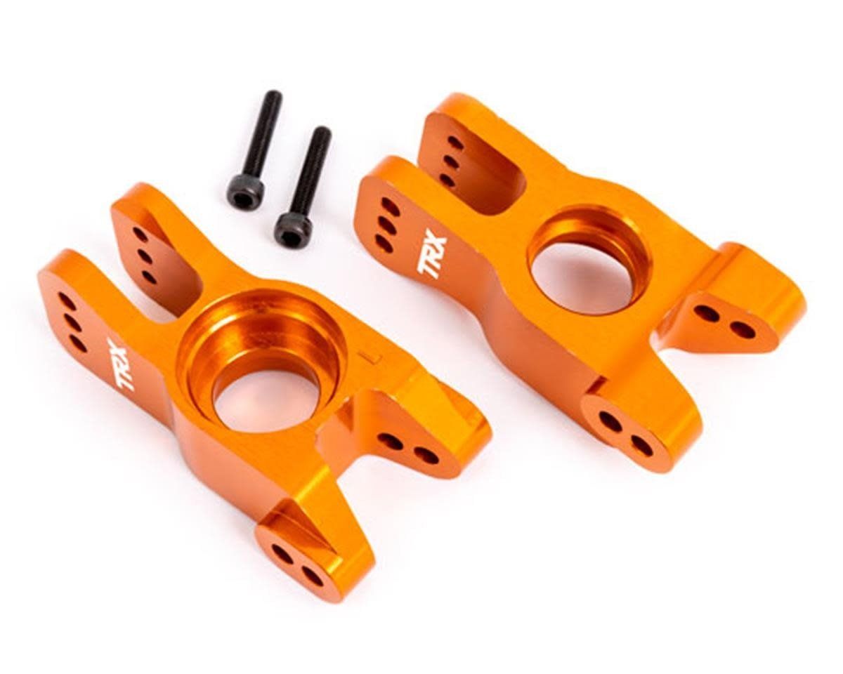 #9552T  Traxxas Aluminum Rear Stub Axle Carriers Left &amp; Right (Orange) (2)