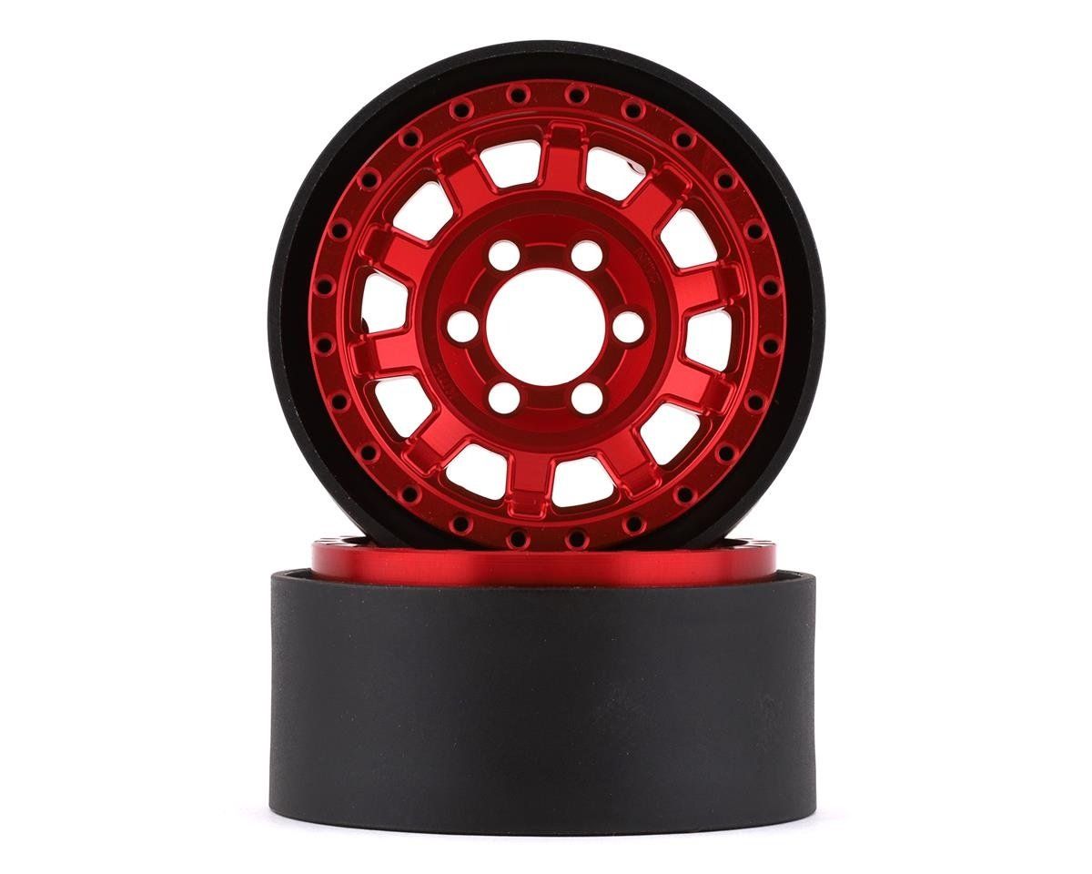 #VPS07783 Vanquish Products KMC KM236 Tank 1.9" Beadlock Crawler Wheels (Red) (2)