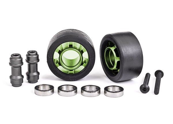Traxxas X-Maxx/XRT Wheelie Bar Wheels (Green-Anodized) #7775G