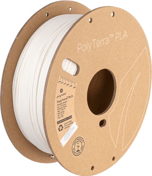 #PM70822  Polymaker PolyTerra™ PLA (1kg) (1.75mm, Cotton White)