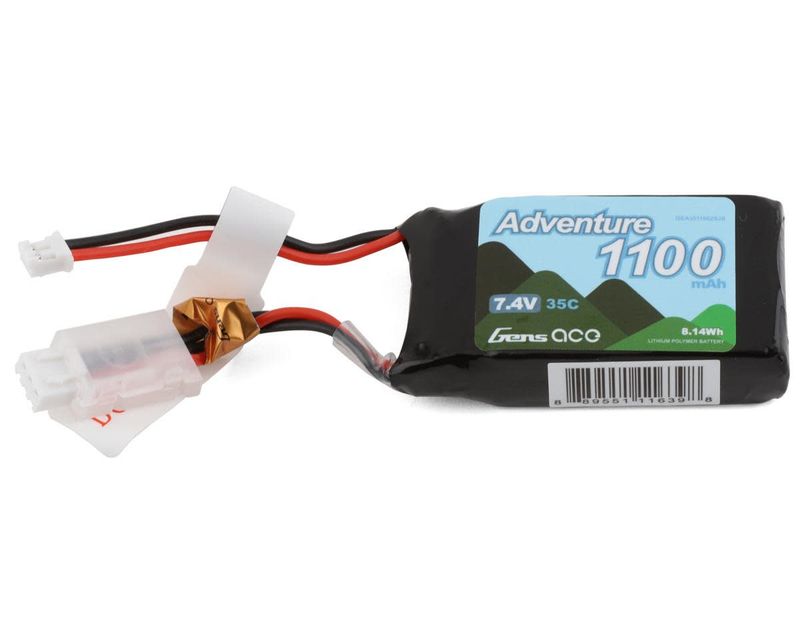 #GEA3511002SJS Gens Ace 2S LiPo Battery 35C (7.4V/1100mAh) (Axial SCX24) w/JST-PHR