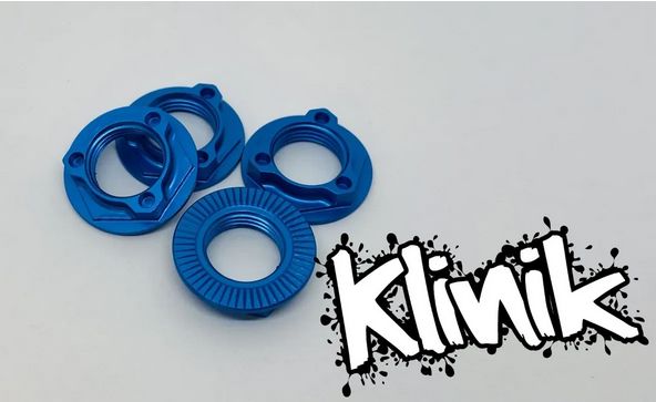 Klinik RC Lightweight Locking 1/8 Wheel Nuts (4) (Blue) #KRC-8NUTSB