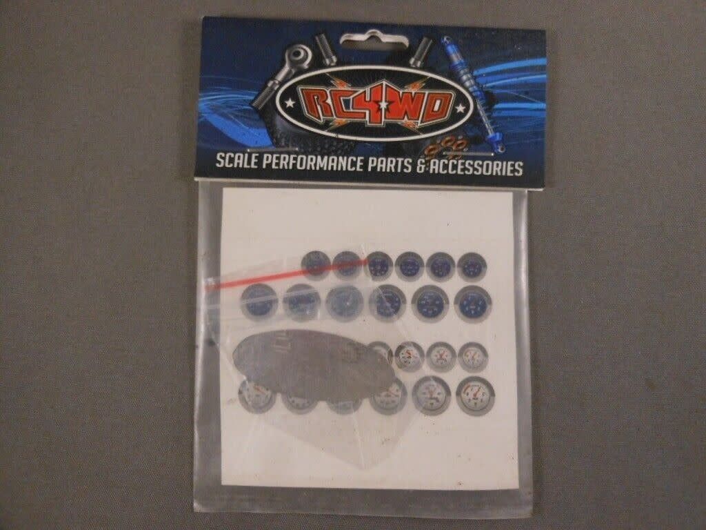 #Z-S0945  RC4WD 1/10 Chrome Instrument Panel w/Instrument Decal SheCar &amp; Truck Partset (Style C)