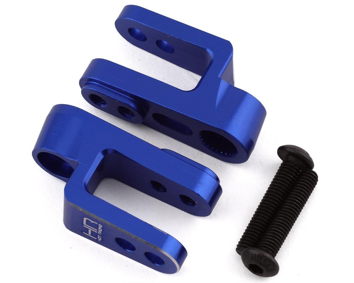 #ERV25SH06 Hot Racing Traxxas Revo Aluminum Double-Shear Steering Servo Horn Arm (Blue) (2)