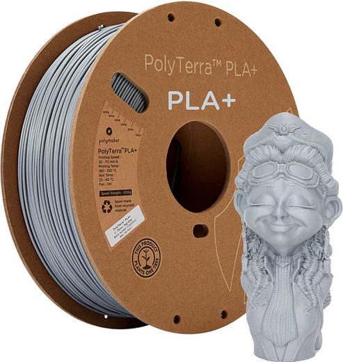 #PM70947  Polymaker PolyTerra™ PLA+ (1kg) (1.75mm, Grey)