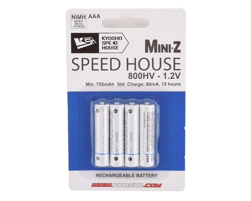 #71998B  Kyosho Speed House Mini-Z AAA NiMh Batteries (800HV) (4)
