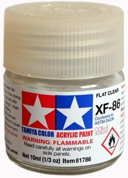 #81786 Tamiya XF-86 Flat Clear Acrylic Paint (10ml)