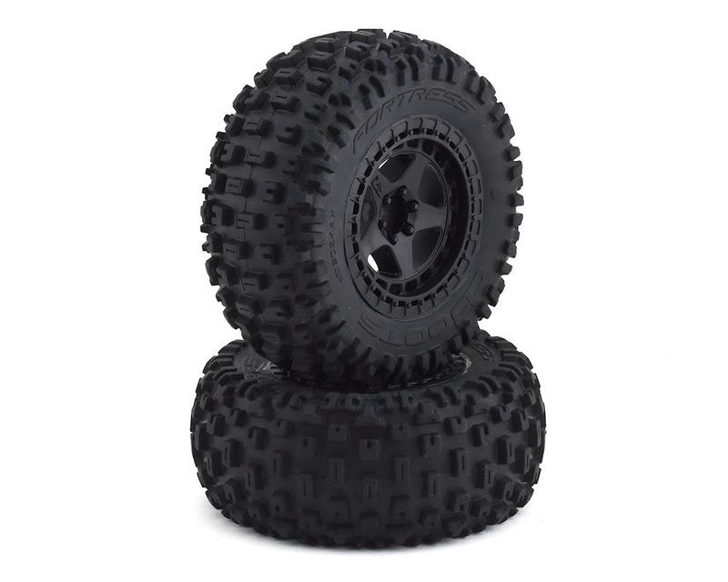 #ARAC9630 Arrma dBooots Pre-Mounted Fortress SC Tire Set (Black) (2) (AR550042)