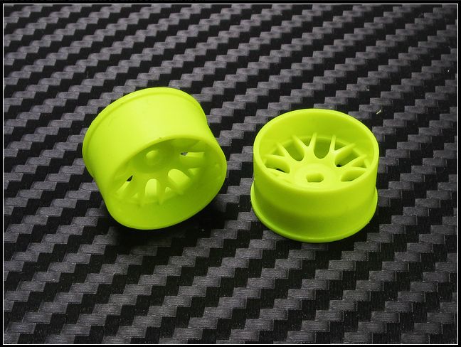 PN Racing Mini-Z AWD Machine Cut BBS Rear Wheel R2 Yellow #488YR2