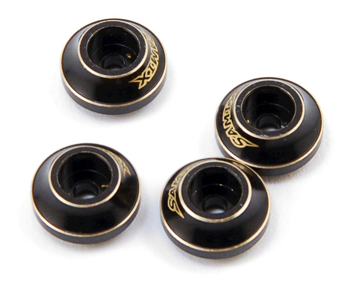 Samix Traxxas TRX-4 Brass Shock Spring Cups (Black) (4) (6.25g) #SAMTRX4-4047