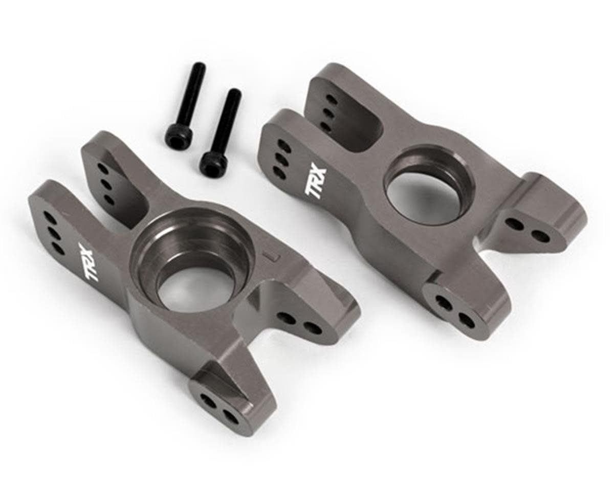 #9552A  Traxxas Aluminum Rear Stub Axle Carriers Left &amp; Right (Dark Titanium) (2)