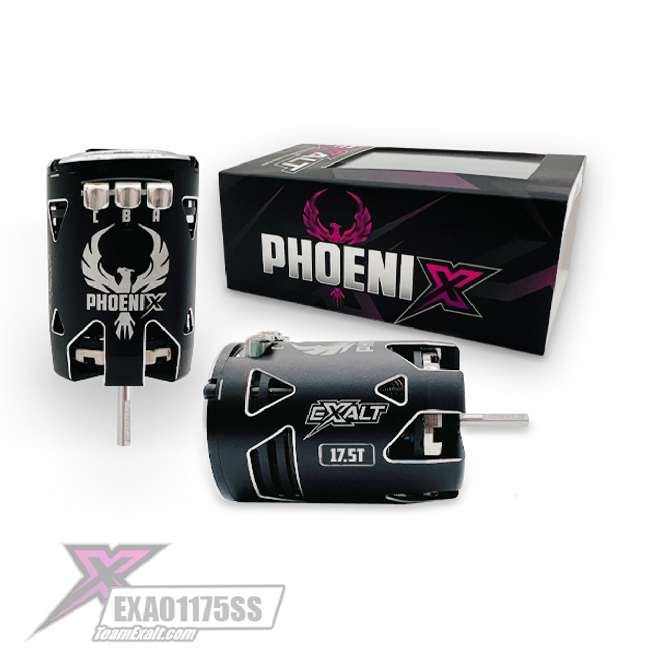 #EXA01175SS  Exalt "Phoenix" Silver Spec Class Brushless Motor (17.5T)