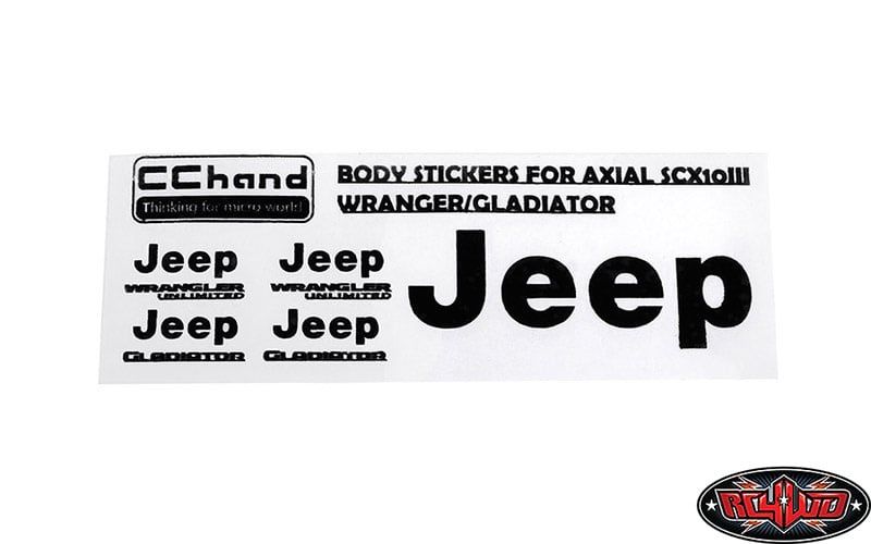 RC4WD CChand Axial SCX10 III Jeep Metal Logo Decal Sheet (Gladiator/Wrangler) (Black) #VVV-C1135