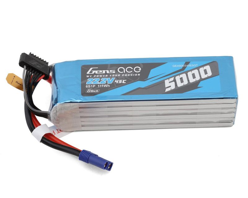 #GEA506S45E5GT Gens Ace G-Tech Smart 6S LiPo Battery 45C (22.2V/5000mAh) w/EC5 Connector
