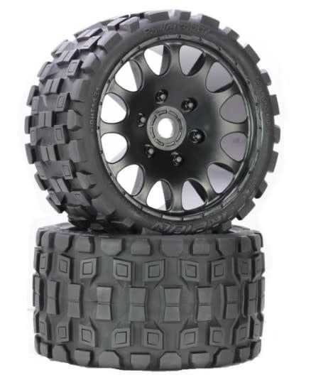 #PHBPHT1131R Power Hobby 1/8 Scorpion Belted Monster Truck Pre-Mounted Tires (Black)