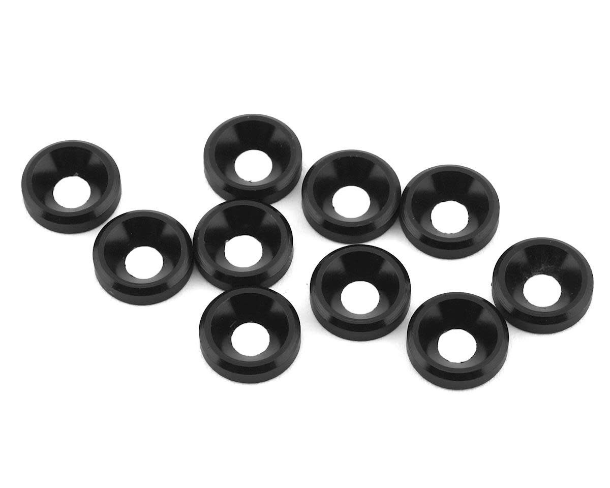 1UP Racing 3mm Countersunk Washers (Black) (10) #80309