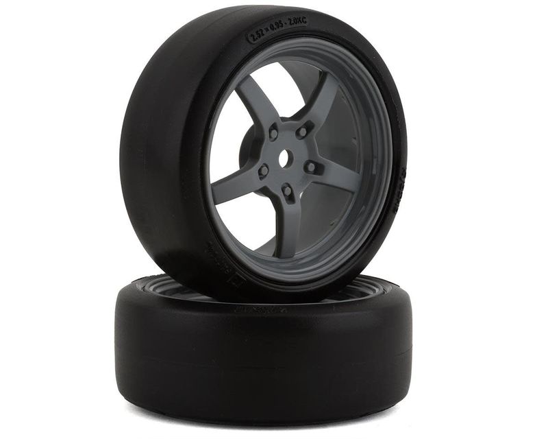 Kyosho Fazer Pre-Mounted TC Tire w/5-Spoke Racing Wheel (Grey) (2) w/12mm Hex #FATH705GYD