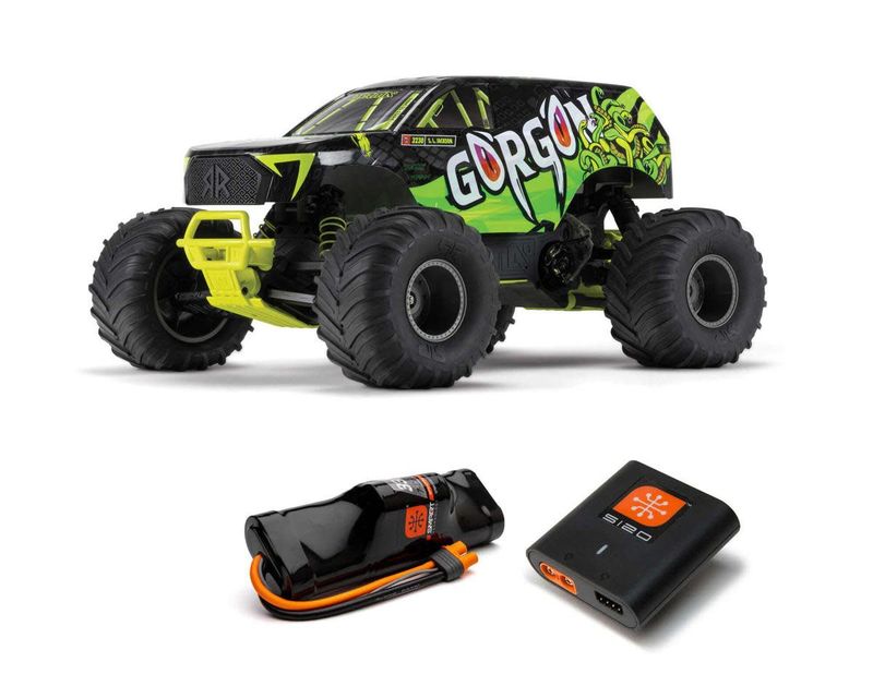 #ARA3230ST1 Arrma Gorgon 4X2 MEGA 550 Brushed 1/10 Monster Truck RTR (Yellow) w/SLT2 2.4GHz Radio, Battery &amp; Charger