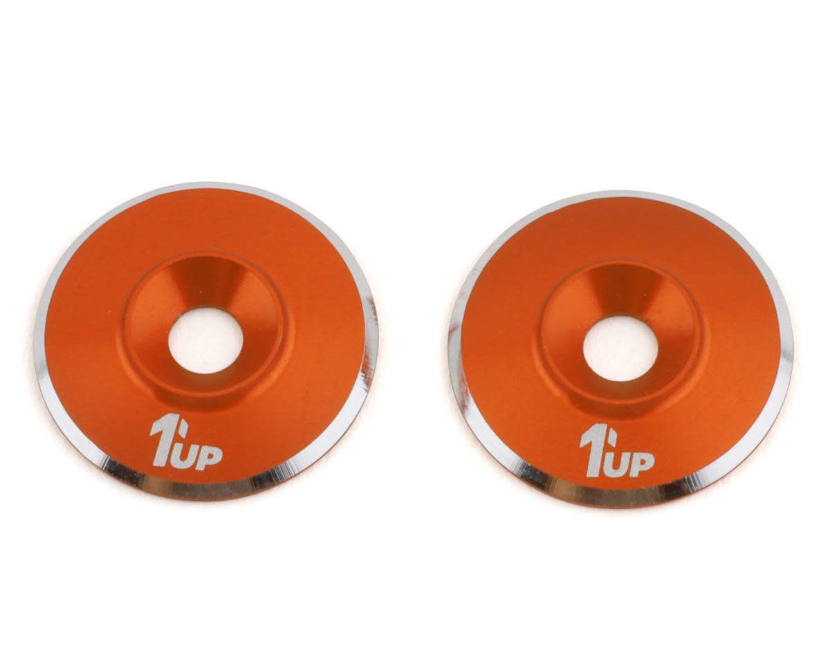 1UP Racing 3mm LowPro Wing Washers (Orange Shine) (2) #820621