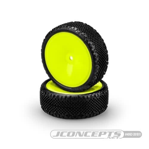 #4062-201011 JConcepts Pin Swag LP Wide 2.2" Pre-Mounted 2WD Front Buggy Carpet Tires (Yellow) (Pink) (2) w/12mm Hex