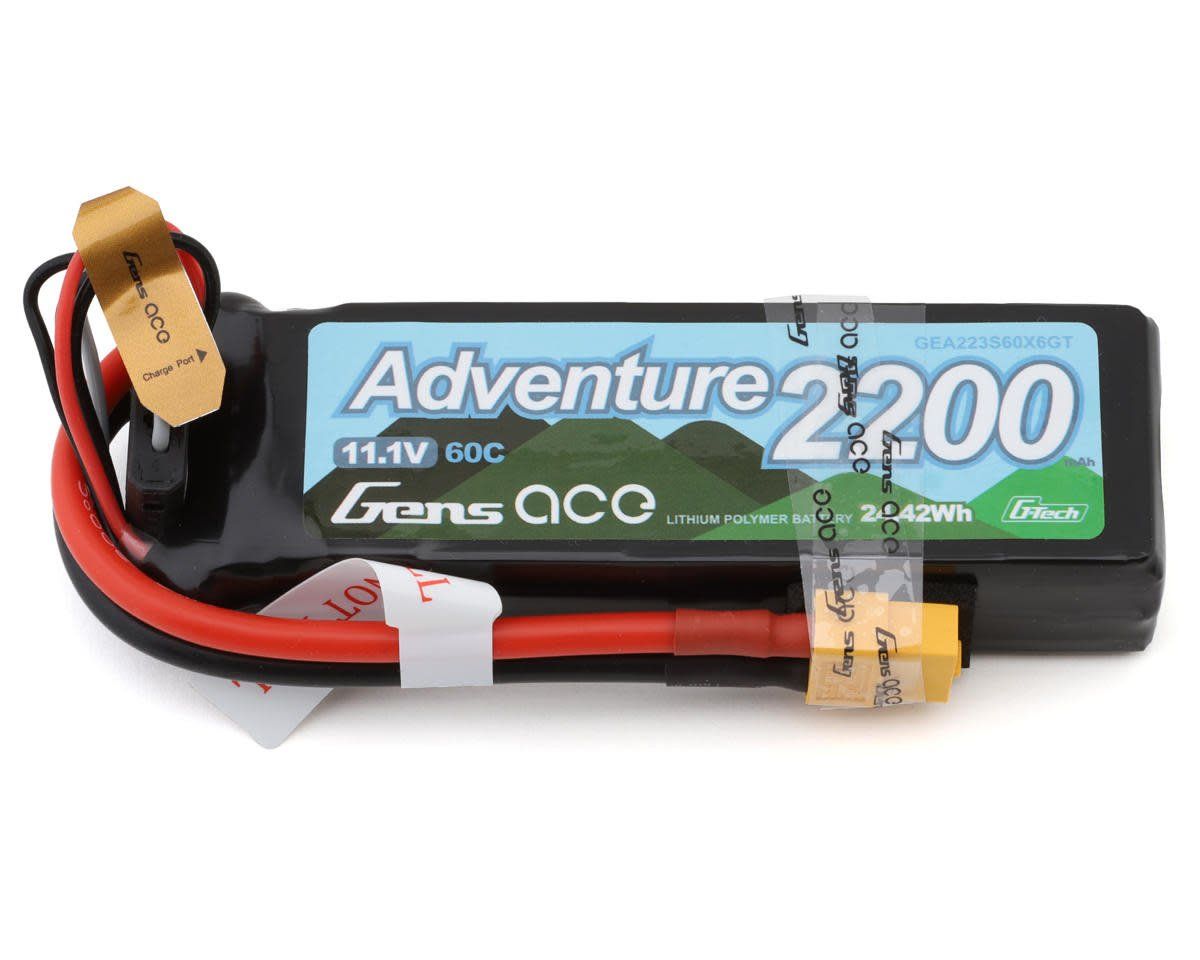 #GEA223S60X6GT Gens Ace G-Tech Smart 3S LiPo Battery 60C (11.1V/2200mAh) w/XT60 Connector