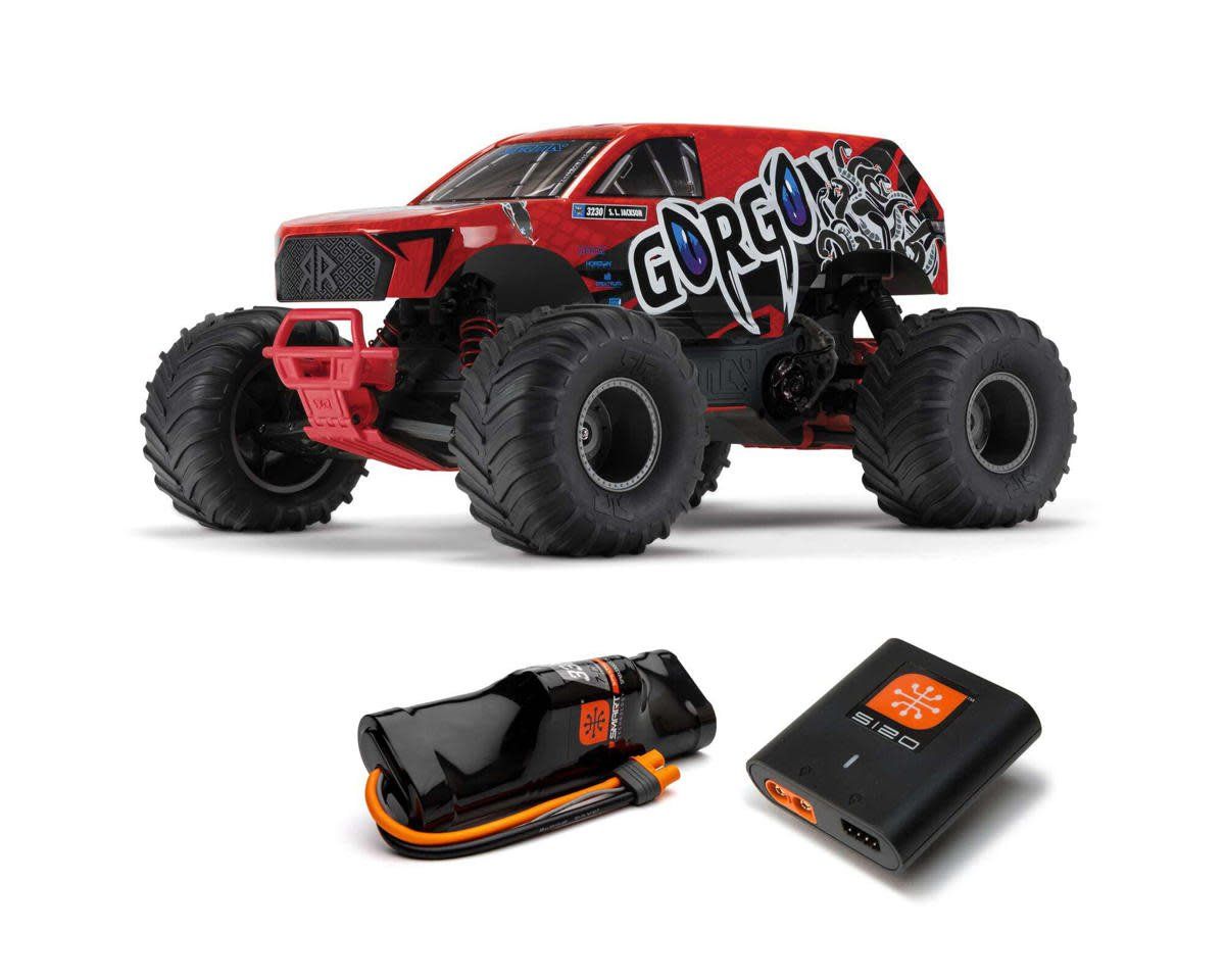 #ARA3230ST2 Arrma Gorgon 4X2 MEGA 550 Brushed 1/10 Monster Truck RTR (Red) w/SLT2 2.4GHz Radio, Battery &amp; Charger