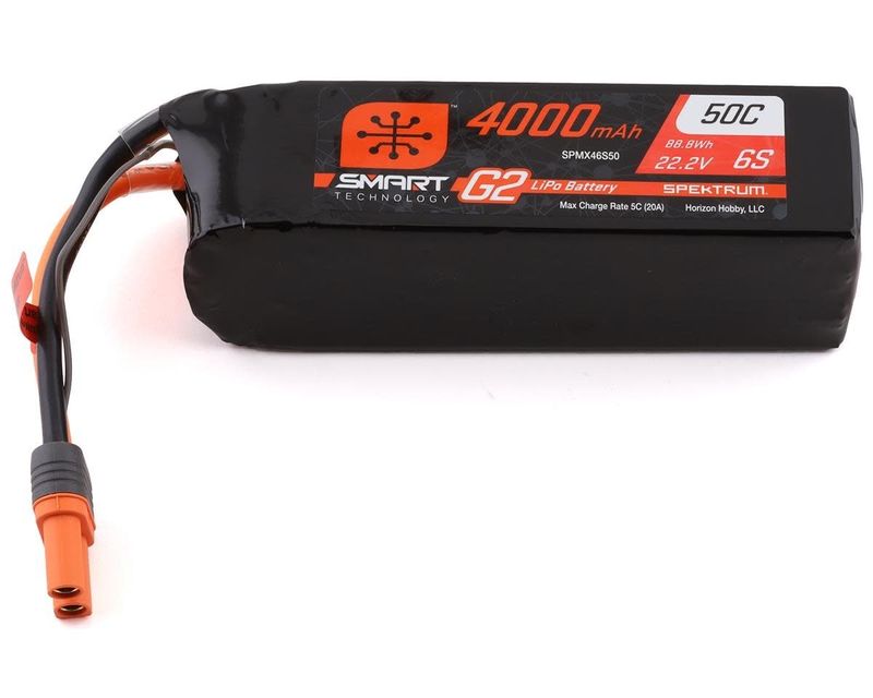 #SPMX46S50 Spektrum RC 6S Smart G2 LiPo 50C Battery Pack (22.2V/4000mAh) w/IC5 Connector