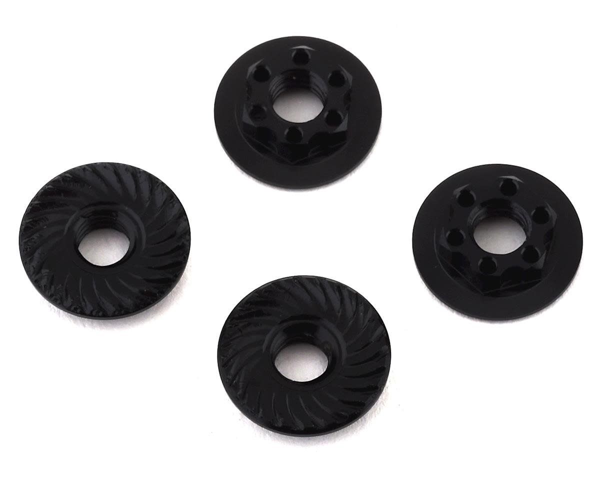 Team Associated Factory Team 4mm Low Profile Serrated Wheel Nuts (Black) (4) #92254