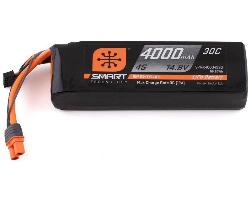 #SPMX40004S30 Spektrum RC 4S Smart LiPo Battery Pack w/IC3 Connector (14.8V/4000mAh)