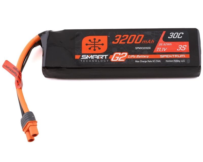 #SPMX323S30 Spektrum RC 3S Smart G2 LiPo 30C Battery Pack (11.1V/3200mAh) w/IC3 Connector