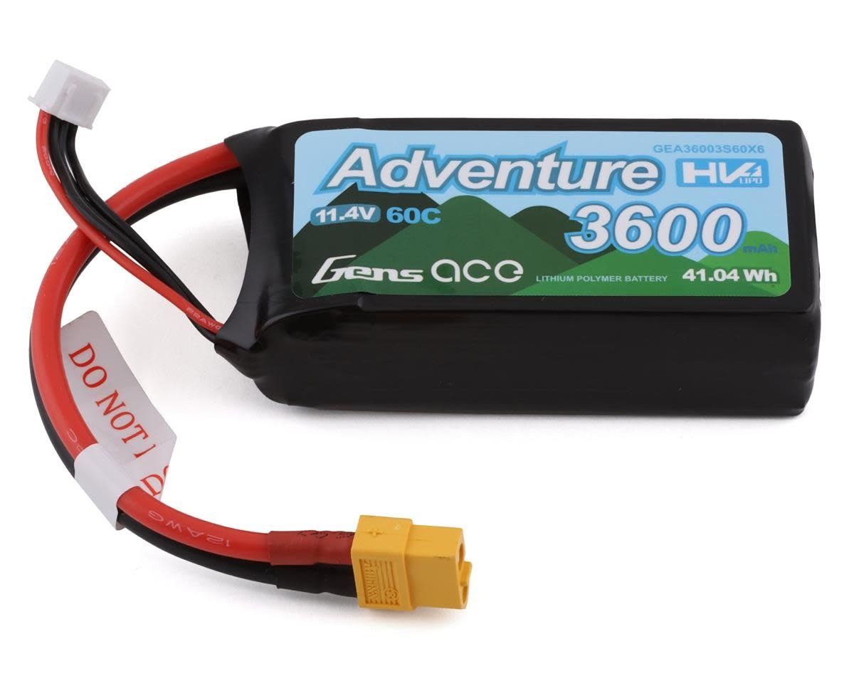 #GEA36003S60X6 Gens Ace 3S LiHV LiPo Battery 60C w/XT-60 Connector (11.4V/3600mAh)