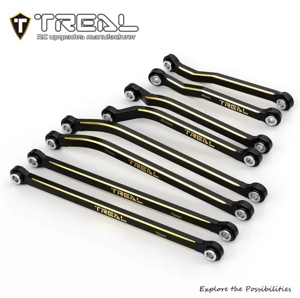 #X004779FXV TREAL TRX-4M Brass High Clearance Chassis Links Upper and Lower Linkages Set (8pcs) for 1/18 TRX4M K10 F150 High Trail