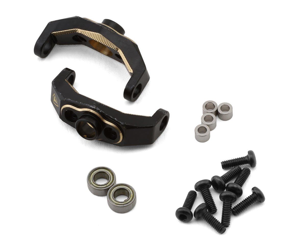 #X003QSBGGB Treal Hobby TRX-4M Brass Front C-Hubs (5.2g) (2)