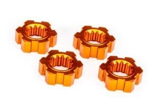 Traxxas Wheel hubs, hex, aluminum (orange-anodized) (4) #7756-ORNG