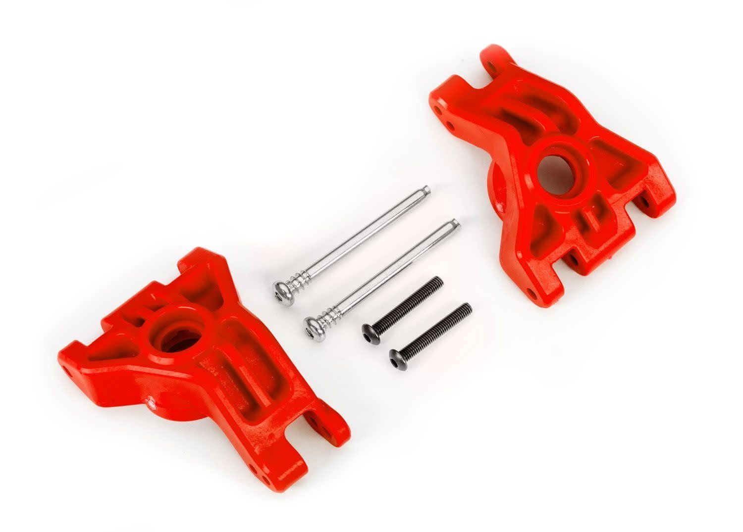 Traxxas Carriers, stub axle, rear, extreme heavy duty, red (left &amp; right)/ 3x41mm hinge pins (2)/ 3x20mm BCS (2) (for use with #9080 upgrade kit) #9050R