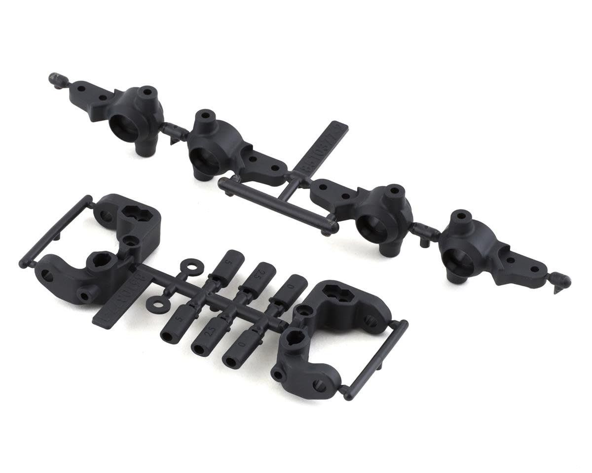 Team Associated RC10B6.4 -1mm Scrub Caster &amp; Steering Blocks (Carbon) #91985