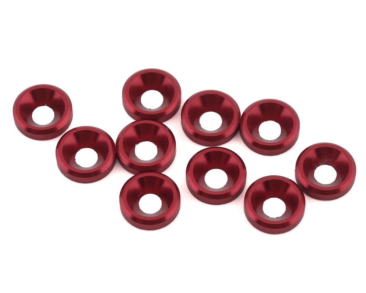 1UP Racing 3mm Countersunk Washers (Red) (10) #80339