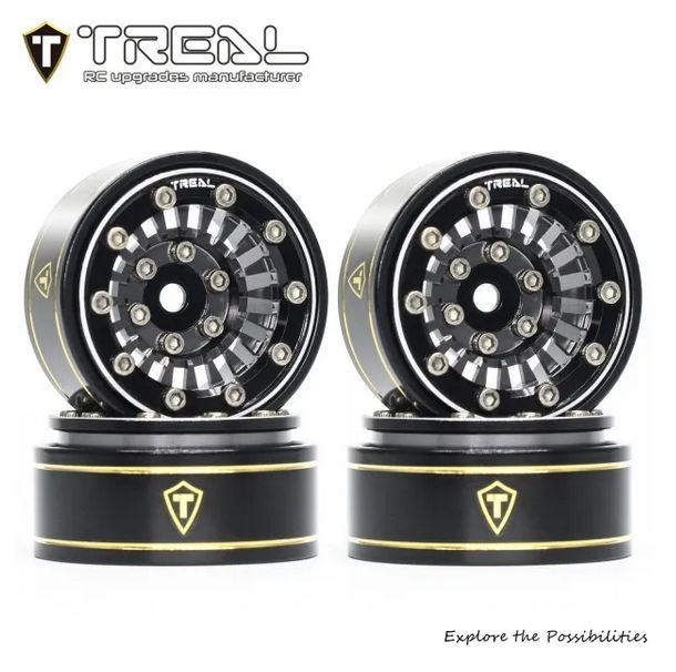 #X00392SURR TREAL SCX24 Wheels 1.0'' Beadlock Wheels(4P) for 1/24 Micro RC SCX24 Bronco Gladiator C10 Deadbolt -Type C