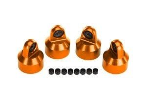 Traxxas Shock caps, aluminum (orange-anodized), GTX shocks (4)/ spacers (8)  #7764-ORNG