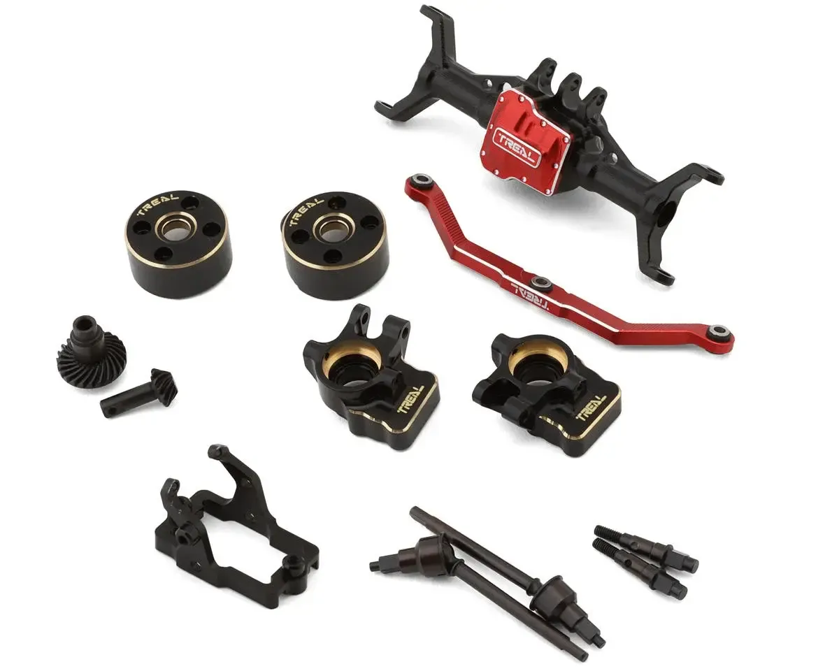 #X003TM0ZKH Treal Hobby TRX-4M Aluminum Front Portal Axle Set (Black)