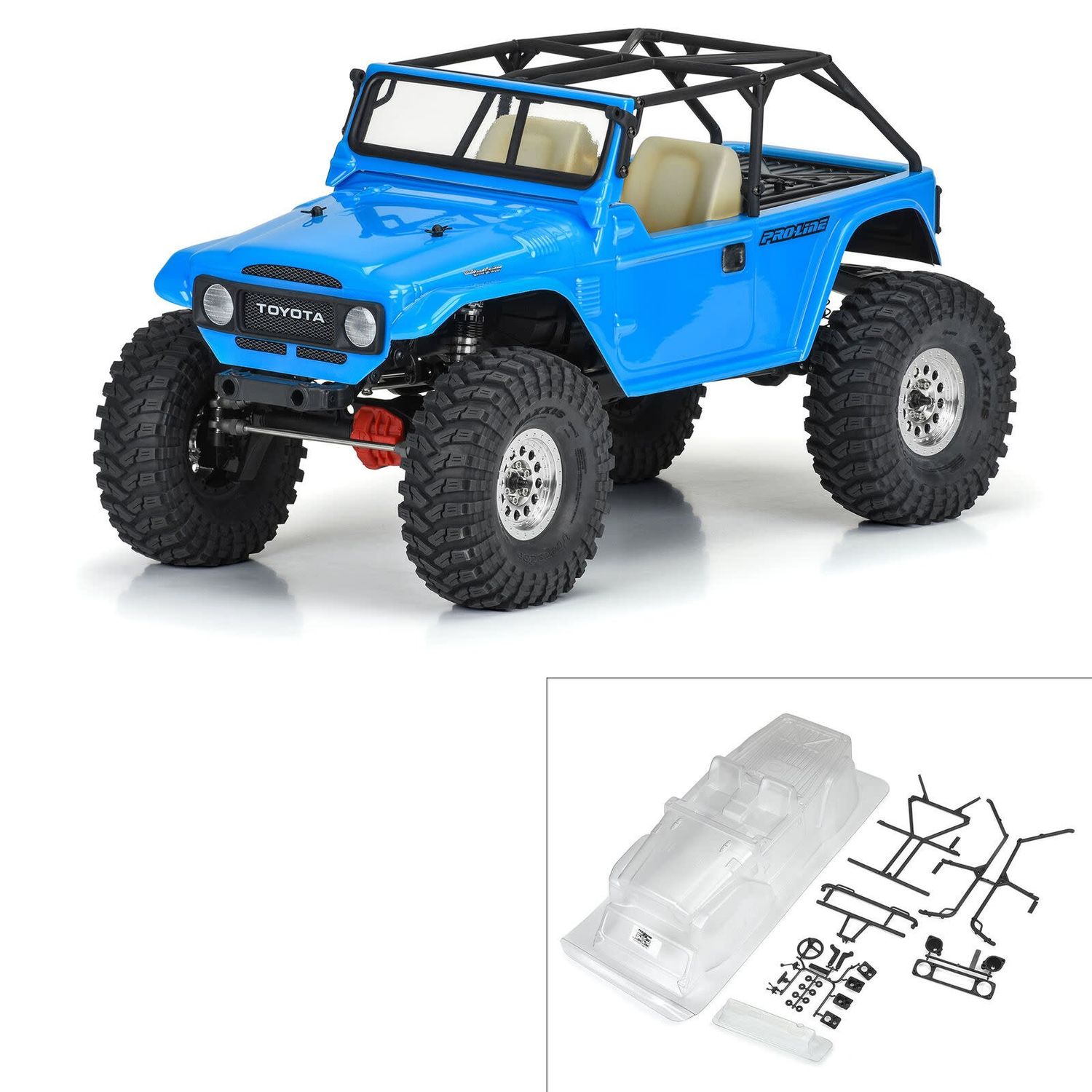 PRO362300 Pro-Line 1/10 1979 Toyota Land Cruiser FJ40 Clear Body/Cage 12.3" WB Crawlers