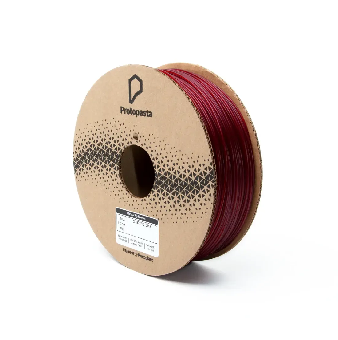 Protopasta Amie's "Blood of My Enemies" Translucent Red HTPLA 1.75mm 1kg Spool #SUB21710-BME