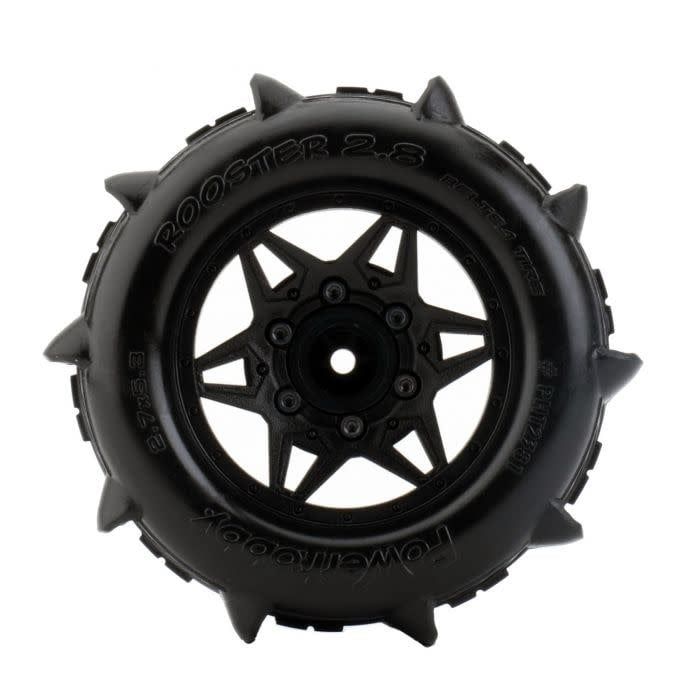 #PHT2187 Power Hobby 1/10 Rooster 2.8" Belted Paddle Sand/Snow Tires, Mounted, w/ 12mm, 14mm, 17mm Adapters
