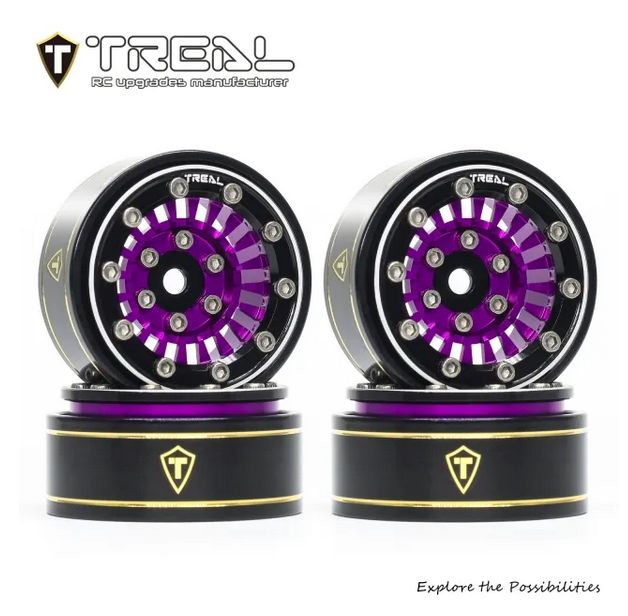 #X00392SUS1 TREAL SCX24 Wheels 1.0'' Beadlock Wheels(4P) for 1/24 Micro RC SCX24 Bronco Gladiator C10 Deadbolt -Type C
